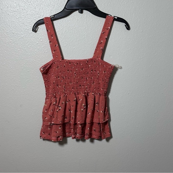 Papaya Women Orange Smocked floral Top size small - Picture 5 of 8